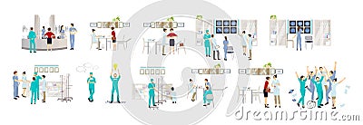 Isolated doctors set. Vector Illustration