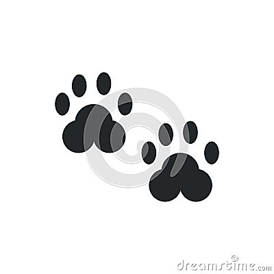 Isolated dog prints icon flat vector design Vector Illustration