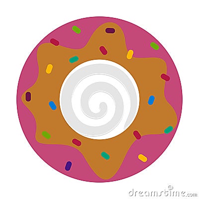 Isolated donut with chips Vector Illustration