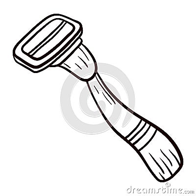 Isolated doodle illustration of a disposable razor or shaving stick Vector Illustration