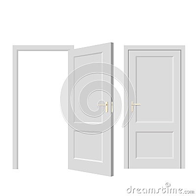 Isolated doors. Realistic vector illustration Vector Illustration