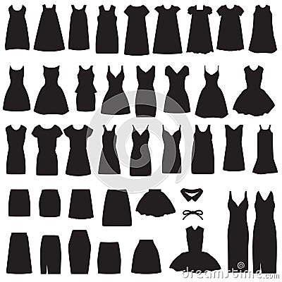 Isolated Dress And Skirt Silhouette Stock Vector - Image: 40648489