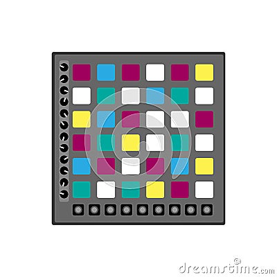 Isolated drum machine for making music. Vector illustration. Vector Illustration