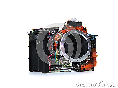 Isolated DSLR sectional view Stock Photo