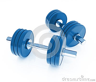 Isolated dumb bells Stock Photo