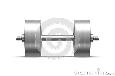 Isolated dumbbell for weightlifting, powerlifting. Vector Illustration