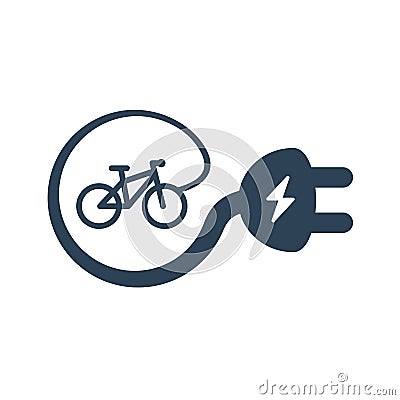 Isolated Electric Bike Linear Vector Icon Vector Illustration