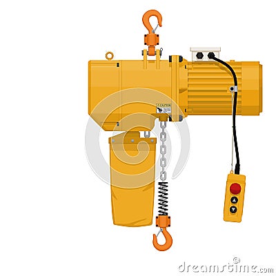 Isolated electrical hoist on white background Vector Illustration