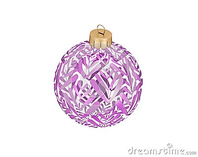 The isolated elegance purple Christmas decorative ball on white background Stock Photo