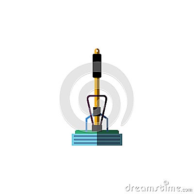 Isolated Equipment Flat Icon. Broom Vector Element Can Be Used For Broom, Sweeper, Mop Design Concept. Vector Illustration