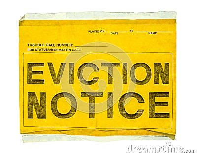 Isolated Eviction Notice Stock Photo