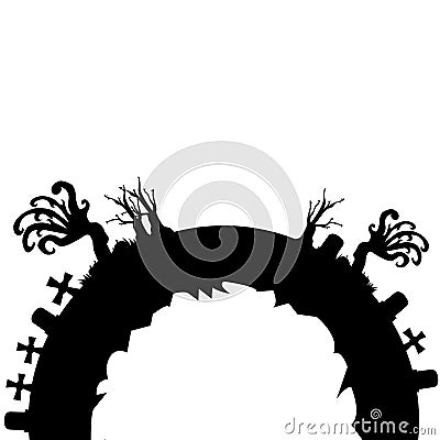 Isolated evil cementery Vector Illustration