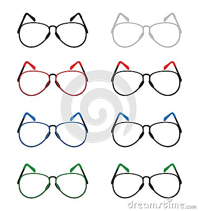 Isolated eyes glasses, colorful eyes glasses, eyes glasses vector Vector Illustration