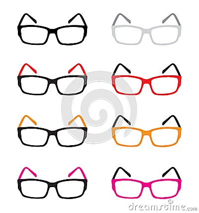 Isolated eyes glasses, colorful eyes glasses, eyes glasses vector Vector Illustration