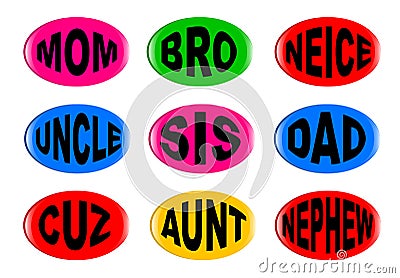 Isolated Family Buttons Vector Illustration