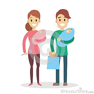 Isolated family couple. Vector Illustration