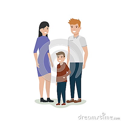 Isolated family members vector design Cartoon Illustration