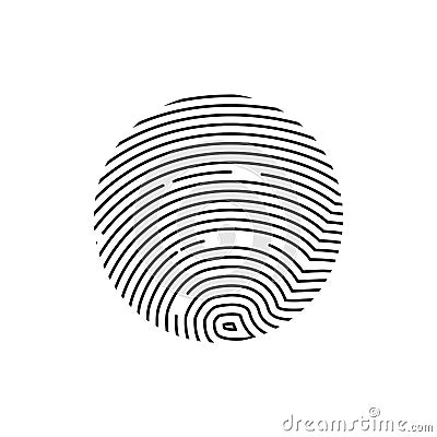 Isolated Fingerprint or Thumbprint circle Vector Illustration