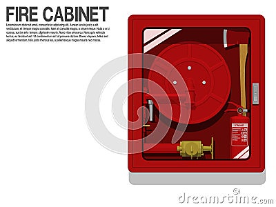 Isolated Fire Hose Cabinet on transparent background Vector Illustration