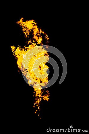 Isolated fire tongue, flame texture Stock Photo