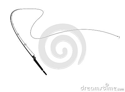 Isolated fishing rod Cartoon Illustration