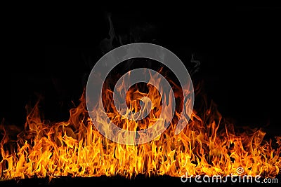 Isolated flame on black Stock Photo