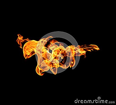 Isolated flames on a black background Stock Photo