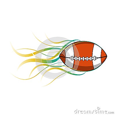 Isolated football ball with a fire effect Vector Illustration