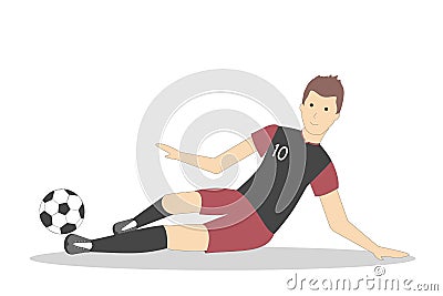 Isolated football player. Vector Illustration