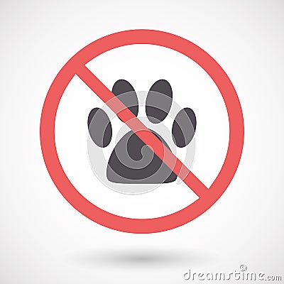 Isolated forbidden signal with an animal footprint Stock Photo