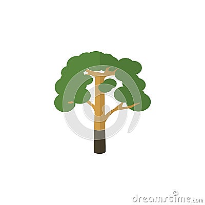 Isolated Forest Flat Icon. Wood Vector Element Can Be Used For Wood, Tree, Forest Design Concept. Vector Illustration