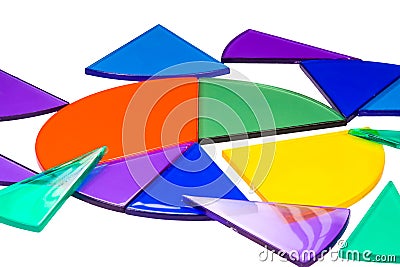 Isolated fraction circles around a circle graph Stock Photo