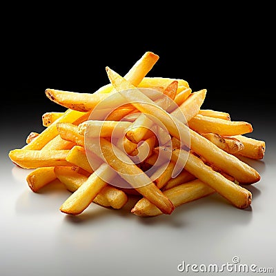 Isolated French fries on a white background, perfect for design Stock Photo