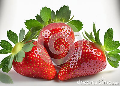 Isolated fruits - Strawberries on white background. This picture is part of the series perfect. Stock Photo