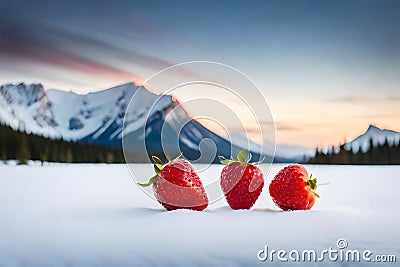 Isolated fruits - Strawberries on white background. This picture is part of the series perfecting macros Ai generated Stock Photo