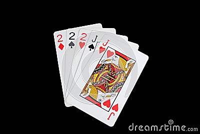 Isolated full house poker hand Stock Photo