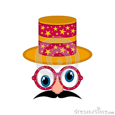 Isolated funny disguise mask. April fool day Vector Illustration