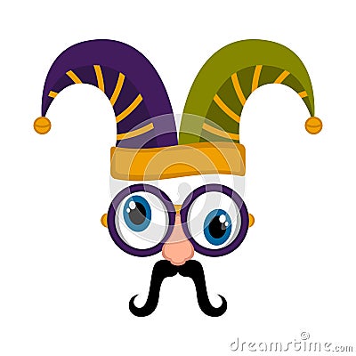 Isolated funny disguise mask. April fool day Vector Illustration