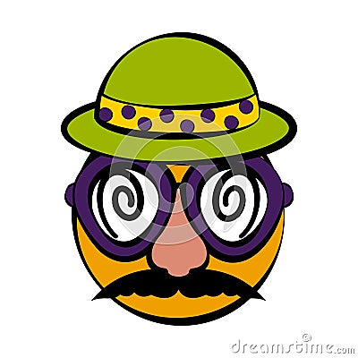 Isolated funny disguise mask. April fool day Vector Illustration