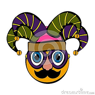 Isolated funny disguise mask. April fool day Vector Illustration