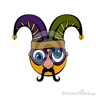 Isolated funny disguise mask. April fool day Vector Illustration