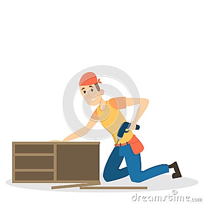 Isolated furniture assembly. Vector Illustration