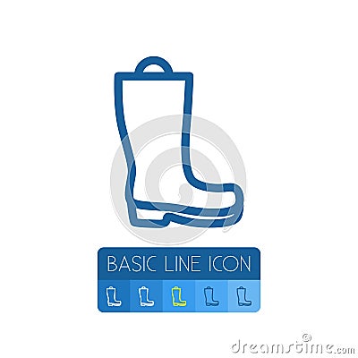 Isolated Galoshes Outline. Wellies Vector Element Can Be Used For Wellies, Galoshes, Boots Design Concept. Vector Illustration