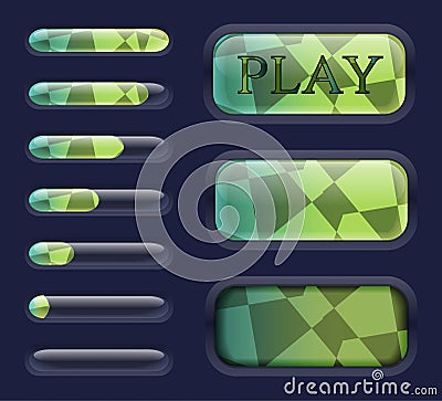 Isolated Game interface elements Vector Illustration