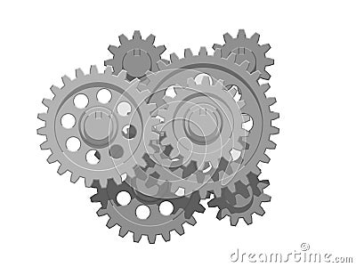 Isolated gear assembly on white background Vector Illustration