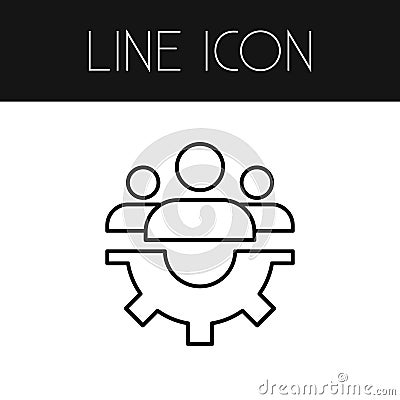 Isolated Gear Outline. Unity Vector Element Can Be Used For Gear, Cogwheel, Unity Design Concept. Vector Illustration