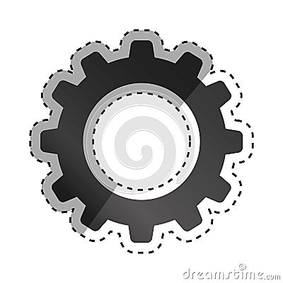 Isolated gear piece Cartoon Illustration