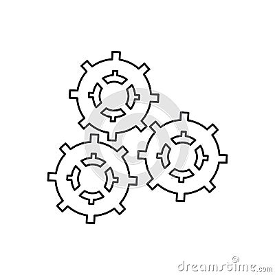 Isolated gears machine part design Vector Illustration