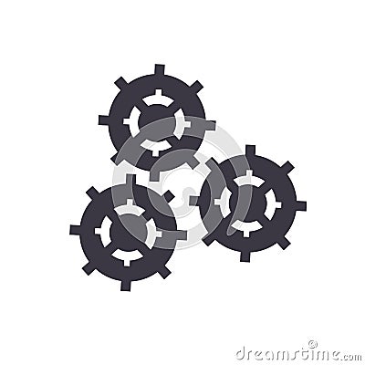 Isolated gears machine part design Vector Illustration