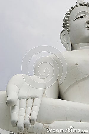 Isolated giant white image of Buddha 2 Stock Photo